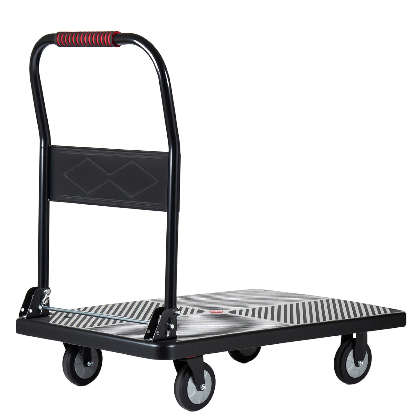 35-3/4" Long x 24" Wide Platform Truck, Foldable Handcart with 5'' TPR 360-Degree Silent Wheels, 660lbs Heavy-Duty Push Dolly Cart, 4 Steel Load-Bearing Beams for Warehouse Garage Home Use image 7