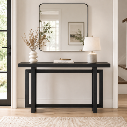 59" Narrow Console Table - MDF Entryway Sofa Table for Hallway, Living Room, Foyer with Space-Saving Design image 3