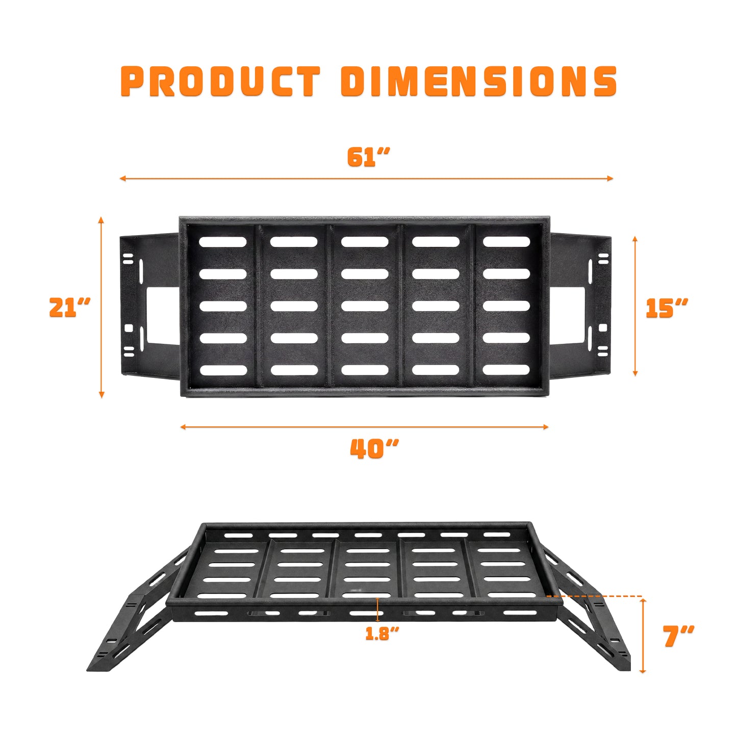 Black Rear Trunk Cargo Rack Basket Tray For 2007-2026 Jeep Wrangler JK JL Unlimited 4-Door (Exclude Sky One-Touch Power Top) Hardtop Heavy Duty Steel Interior Storage image 8