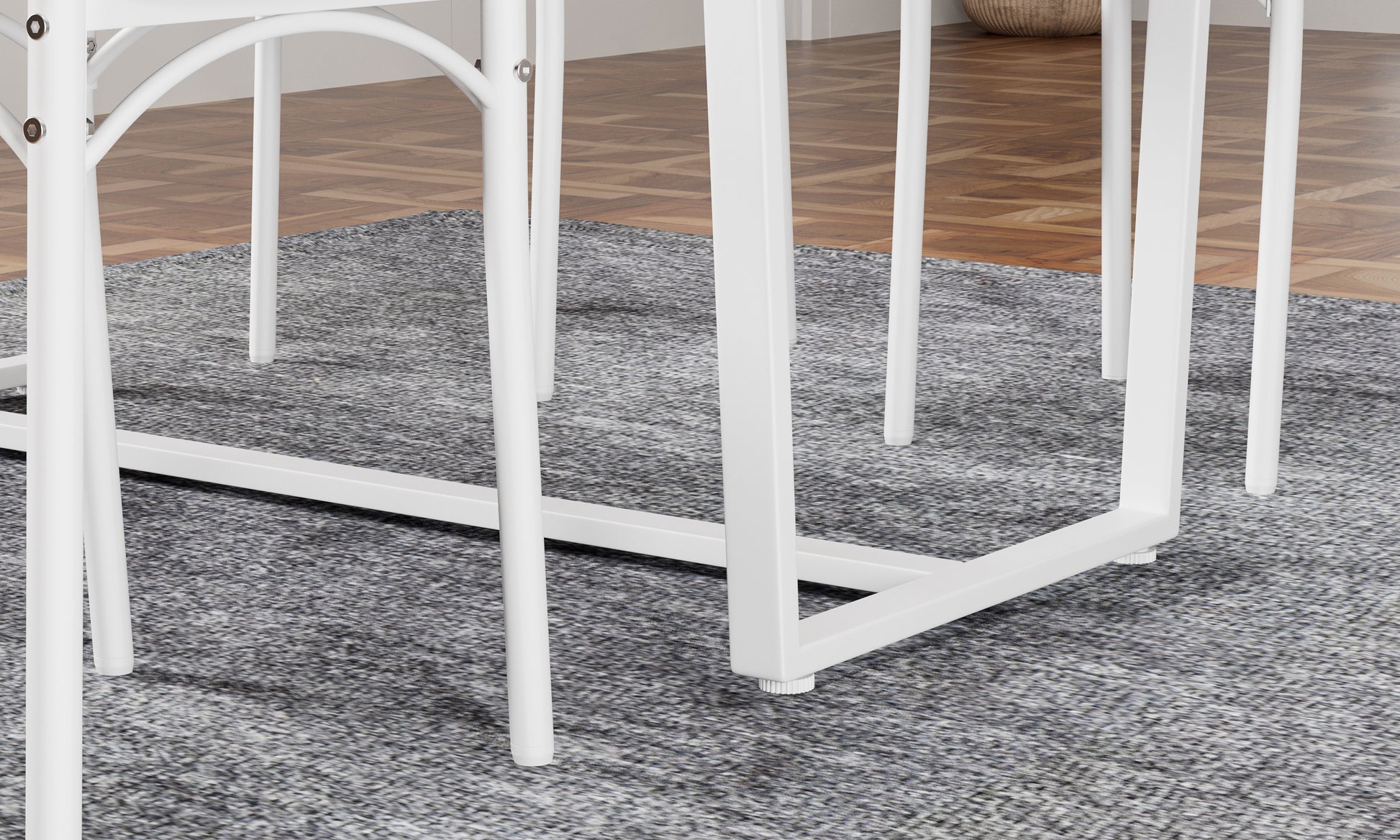 Four-piece set table and chair with backrest, industrial style, solid structure image 7