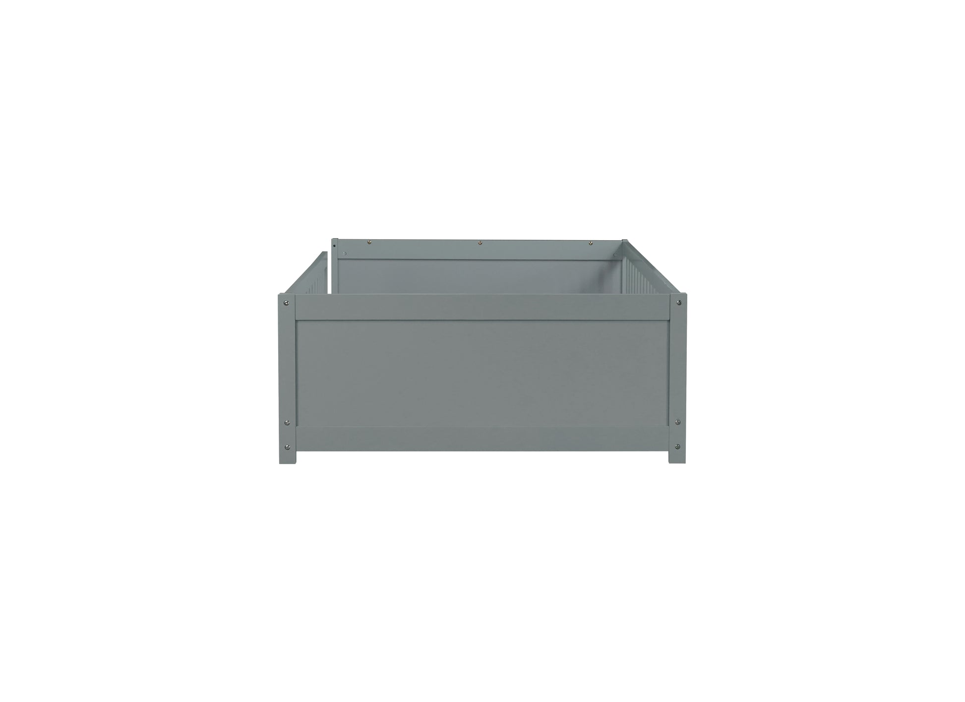 Twin size Floor Platform Bed with Built-in Book Rack,Grey(Old Sku:W504P143306) image 4