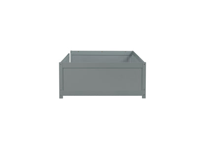 Twin size Floor Platform Bed with Built-in Book Rack,Grey(Old Sku:W504P143306) image 4