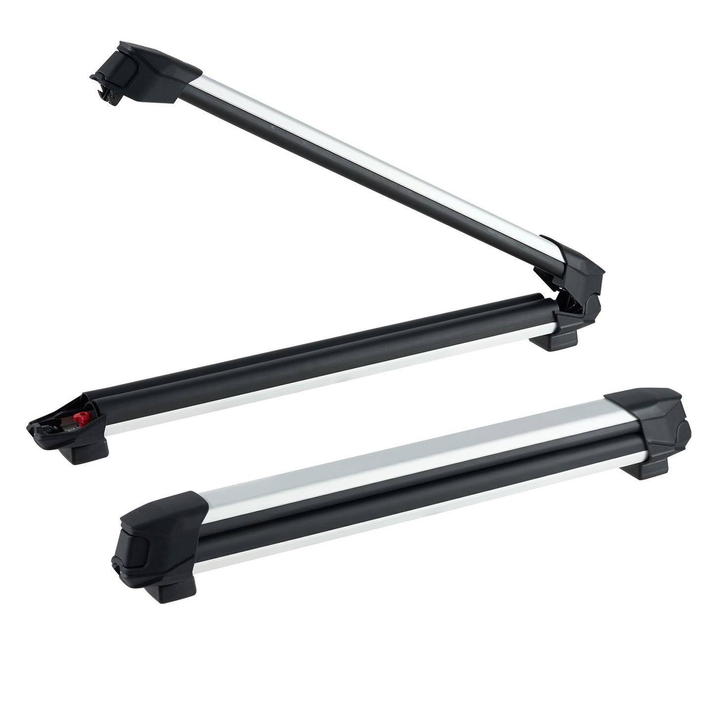 Ski & Snowboard Roof Rack, Carry up to 6 Pairs of Skis or 4 Snowboards, 2 PCS Aluminum Universal Car Roof Rack with Lock & Rubber Padding, Carrier for Fishing Rod, Fit Most Slotted Crossbars image 1