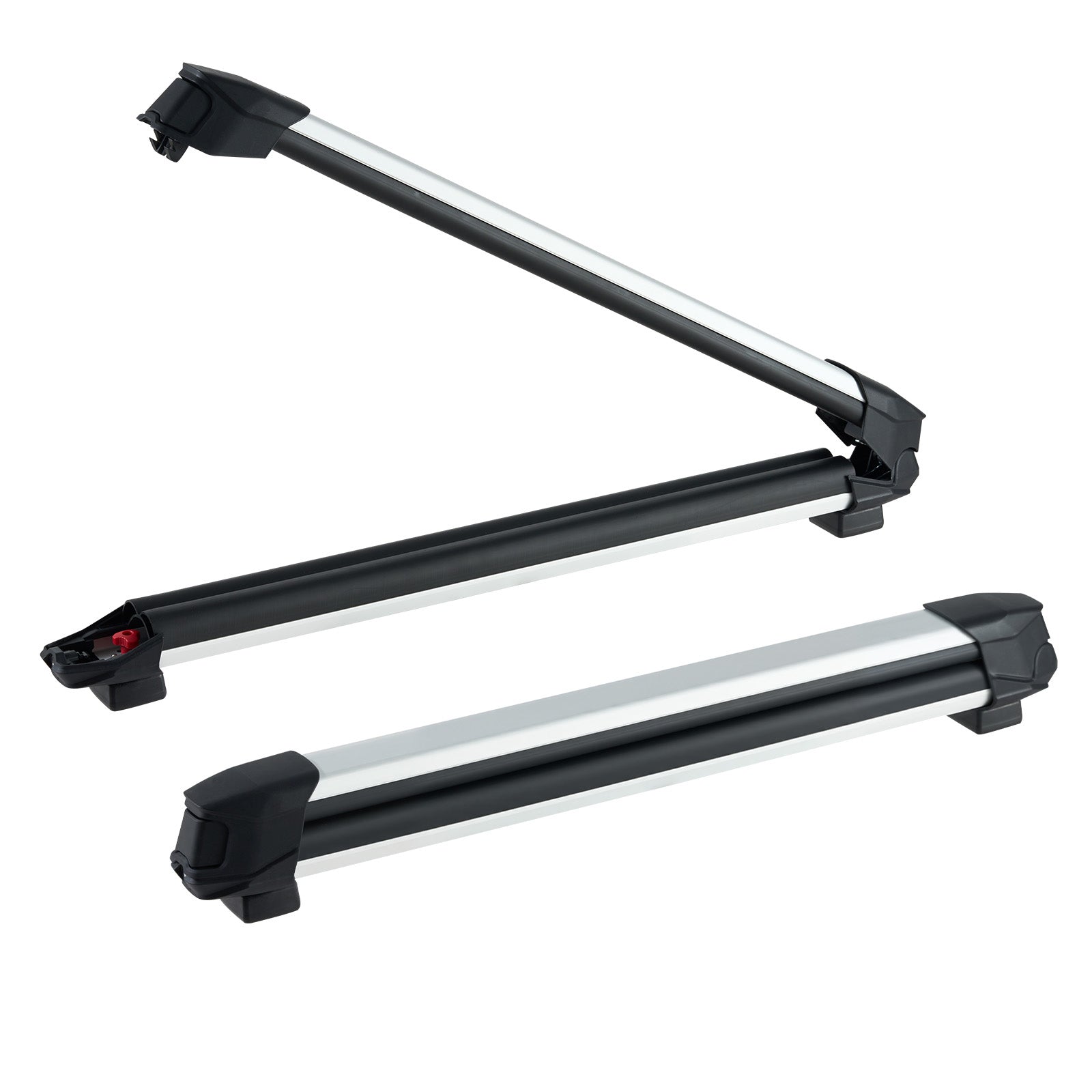 Ski & Snowboard Roof Rack, Carry up to 6 Pairs of Skis or 4 Snowboards, 2 PCS Aluminum Universal Car Roof Rack with Lock & Rubber Padding, Carrier for Fishing Rod, Fit Most Slotted Crossbars image 1