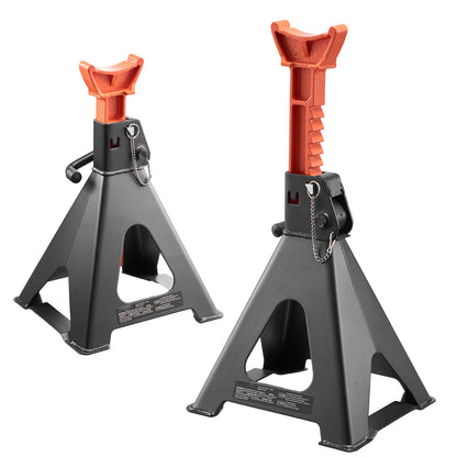 Jack Stands, 6 Ton (13,000 lbs) Capacity, 14.6-22.8 in Adjustable Height, Heavy Duty Steel Jack Auto Stands with Double Locking, for Lifting RV, Small Truck, Car, SUV, 1 Pair, Black and Orange image 9