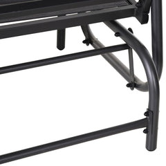 Outsunny 2-Person Outdoor Glider Bench, Patio Double Swing Rocking Chair Loveseat w/Powder Coated Steel Frame for Backyard Garden Porch, Gray