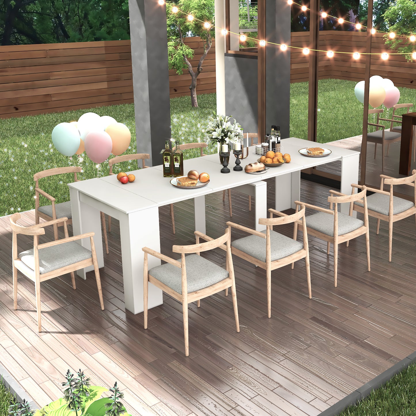 Multifunctional extendable console table image 2