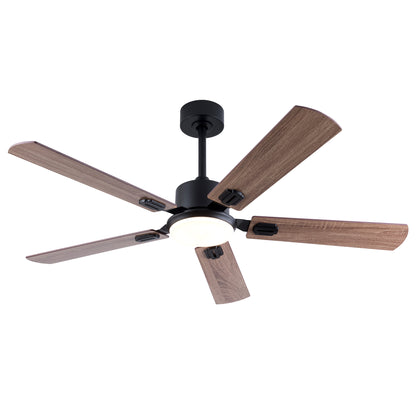 52 inch Black Ceiling Fans with Lights and Remote, Indoor/Outdoor Modern Ceiling Fan for Bedroom Living Room Patio, 6 Speed Reversible Quiet DC Motor, 3 CCT, Dual Finish Blades image 9