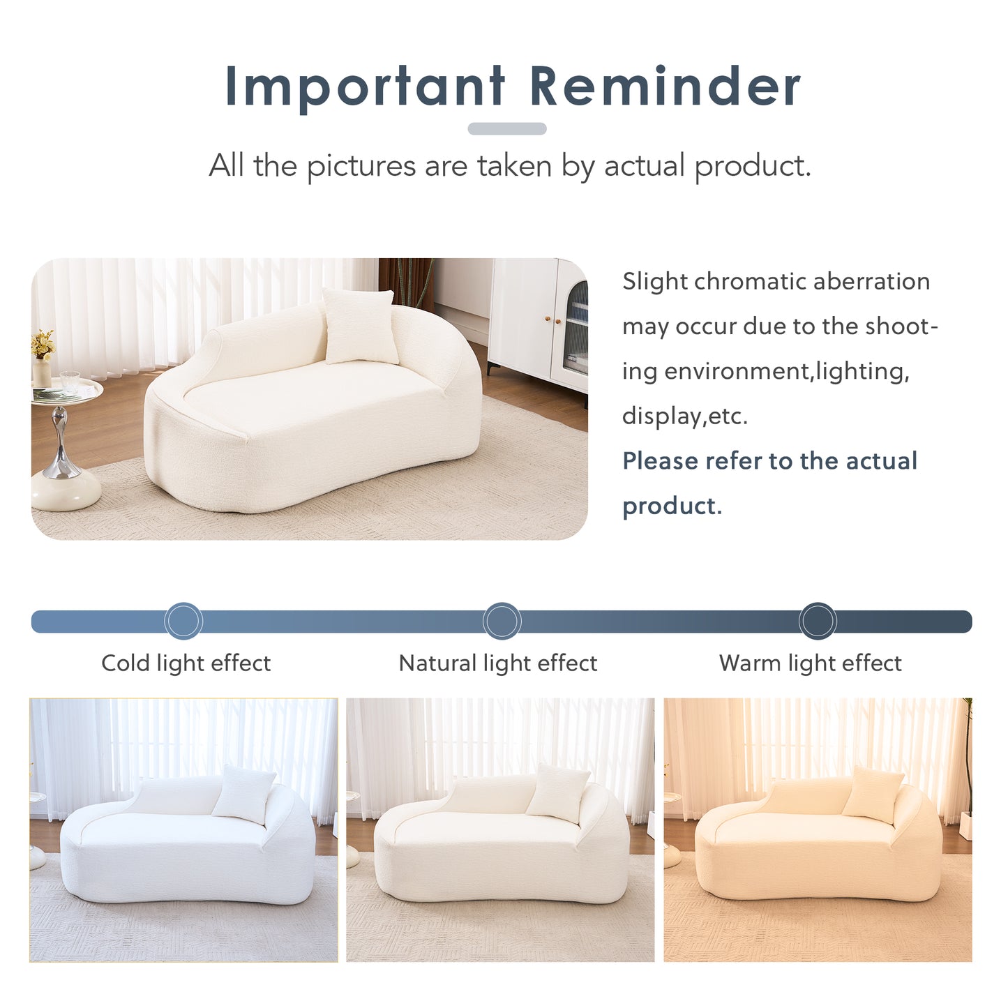 LY-048 Compression Curved Chaise Longue Chair Indoor, Modern Chenille Loveseat Couch with Deep Seat Sofa Bed with 1 Pillow, Sleeper Sofa Couch for Living Room, Bedroom, Apartment image 11