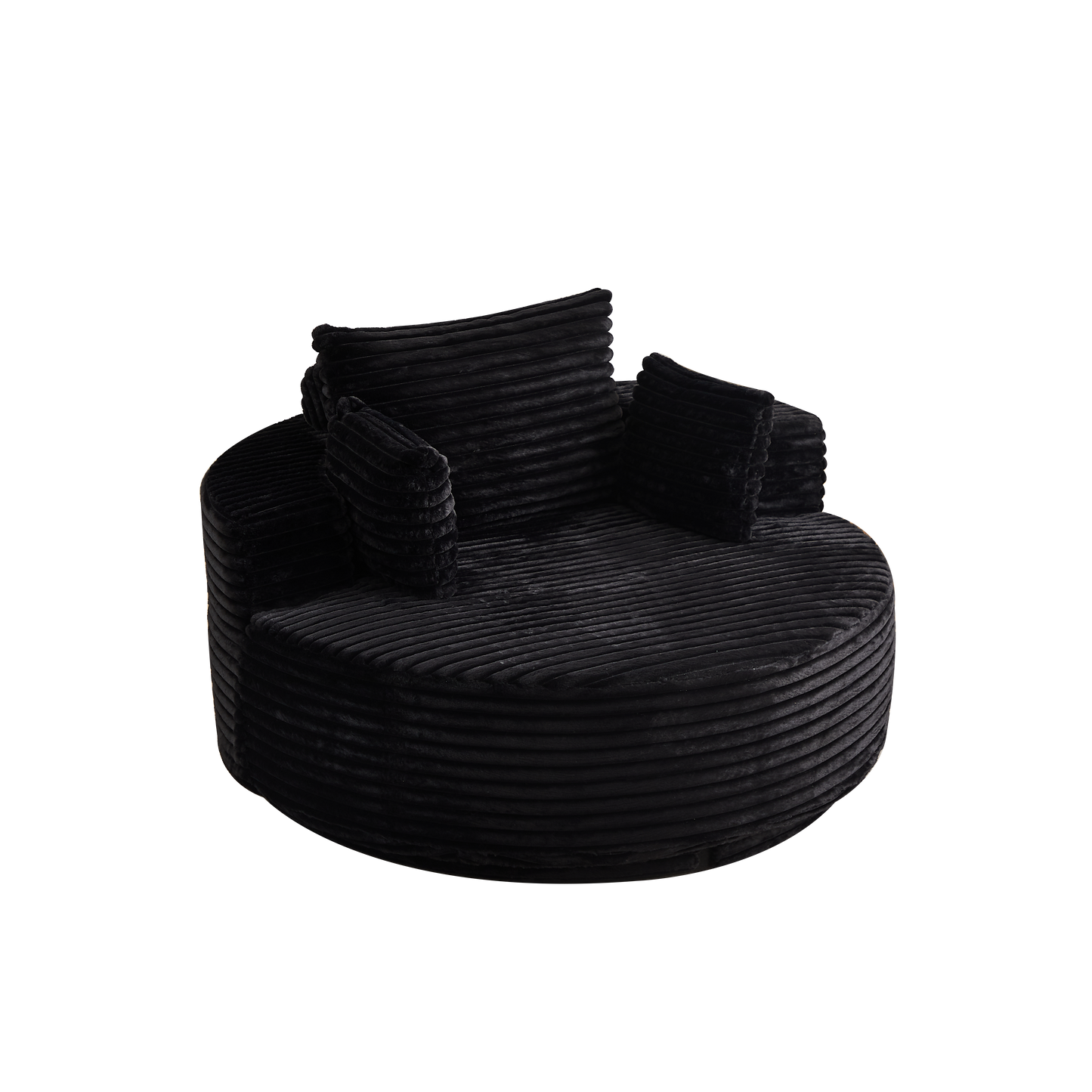 55''L Corduroy Foam Single Swivel Chair, Fluffy Modern Sleeper, 360 Degree Swivel Chair for Living Room, Bedroom, Lounge and Projection Room image 7