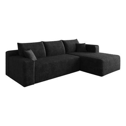 95" Cloud Sectional Sofa,Modern Minimalist Upholstered Couches, Comfort U Shaped Sofa for Living Room,Deep Seat Corner Couch,No Assembly Required,Black (Plush Corduroy Fabric) image 12