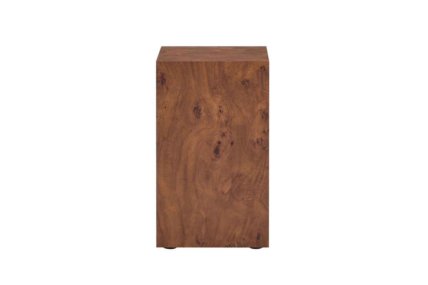 Premium Burl Walnut Veneer MDF Cube Table, Height Adjustable Multi-purpose Coffee Side End Table for Living Room, 11.8"×11.8"×19.7", No Extra Items Included image 11