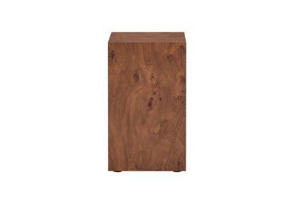 Premium Burl Walnut Veneer MDF Cube Table, Height Adjustable Multi-purpose Coffee Side End Table for Living Room, 11.8"×11.8"×19.7", No Extra Items Included image 11