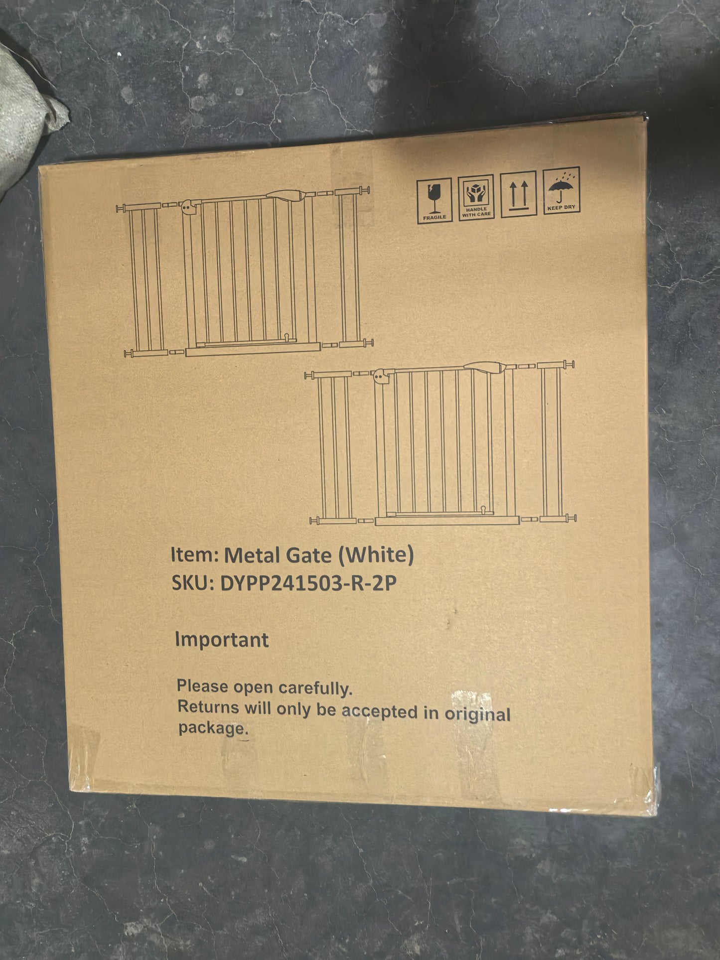 2 Pack 29.5-44.1" Wide Baby Gate for Stairs, Dog Gate Indoor for Doorways, No Drilling Pressure Mounted Pet Gates for Kids, Easy Walk Through Safety Gate, White image 6