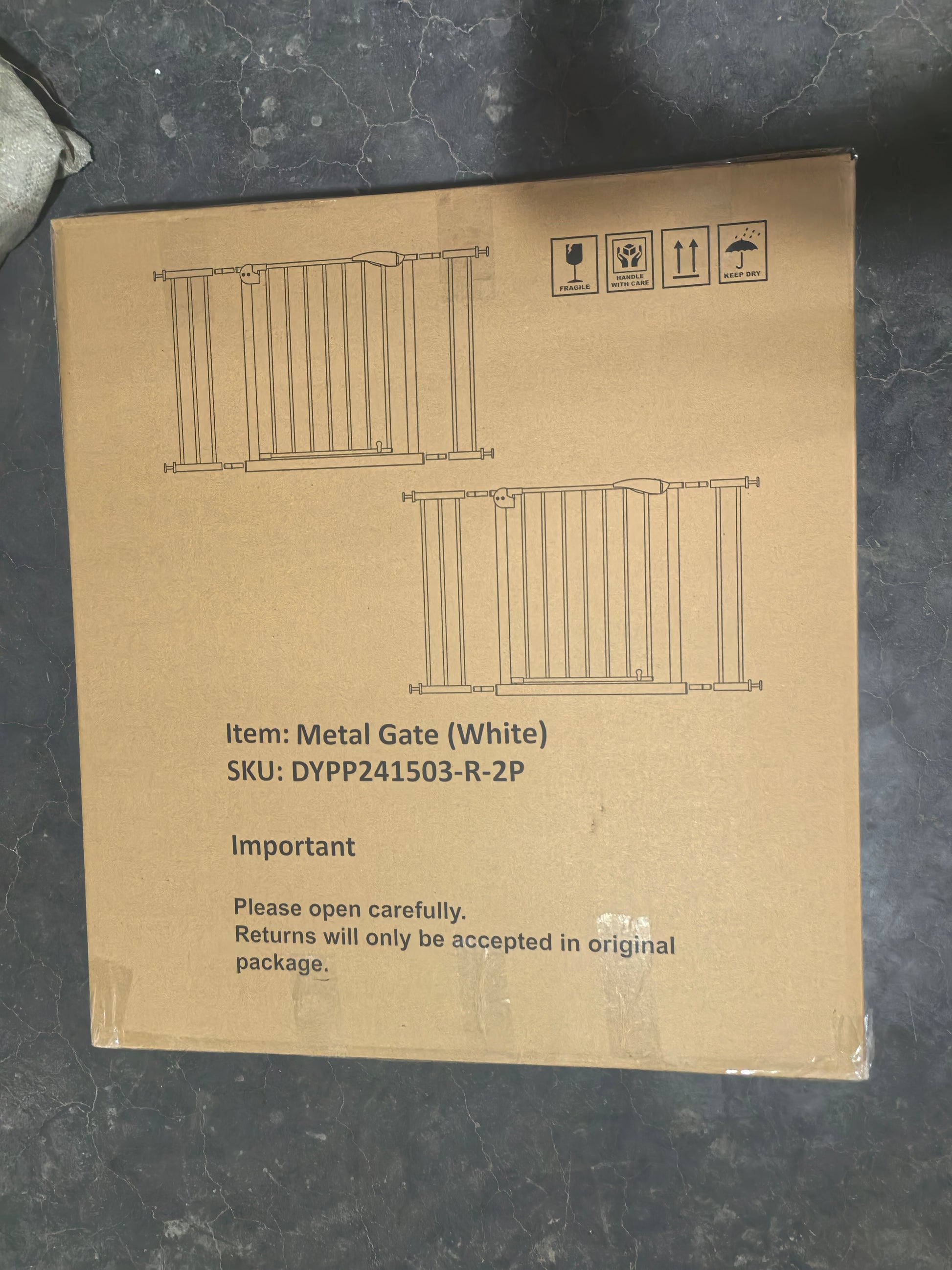 2 Pack 29.5-44.1" Wide Baby Gate for Stairs, Dog Gate Indoor for Doorways, No Drilling Pressure Mounted Pet Gates for Kids, Easy Walk Through Safety Gate, White image 6