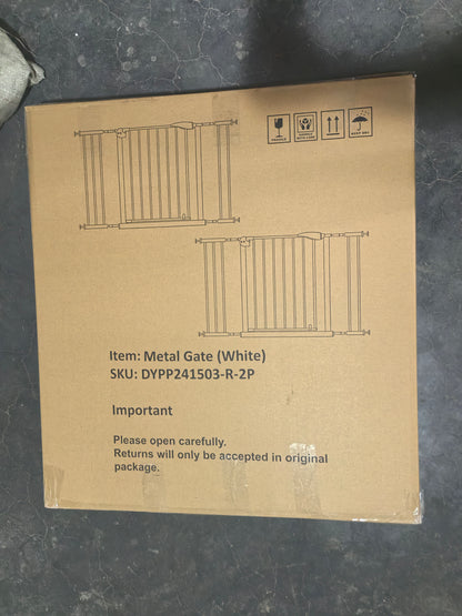 2 Pack 29.5-44.1" Wide Baby Gate for Stairs, Dog Gate Indoor for Doorways, No Drilling Pressure Mounted Pet Gates for Kids, Easy Walk Through Safety Gate, White image 6