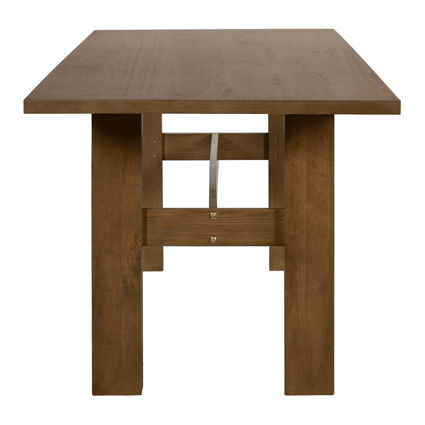 7 Pieces Modern Dining Set, Rustic Farmhouse Solid Wood Kitchen Table Set for 6, 71'' Large Retro Country Dinner Set with Walnut Chair, for Dining Room, Kitchen, Walnut image 8