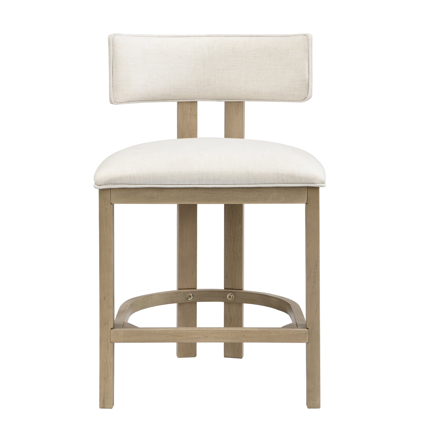 26" Counter Height Bar Stool, Upholstered Counter Stools (Set of 2)-Light Ash+beige image 2