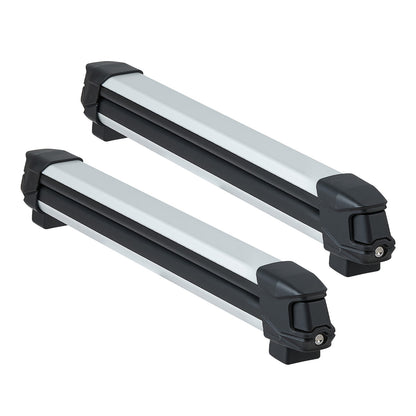 Ski & Snowboard Roof Rack, Carry up to 6 Pairs of Skis or 4 Snowboards, 2 PCS Aluminum Universal Car Roof Rack with Lock & Rubber Padding, Carrier for Fishing Rod, Fit Most Slotted Crossbars image 8
