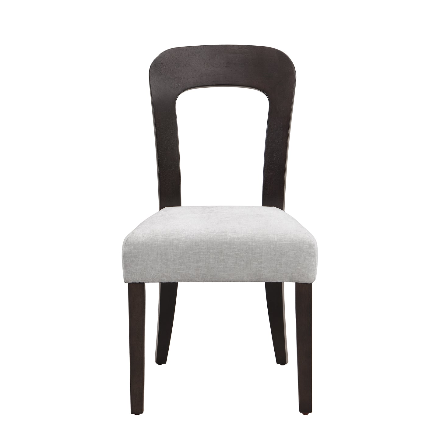 Dining Chairs Set of 2, Upholstered Kitchen Side Chairs with Gray Fabric Seating Dark Brown Solid Rubber Wood Legs, 330 LBS Weight Capacity image 6