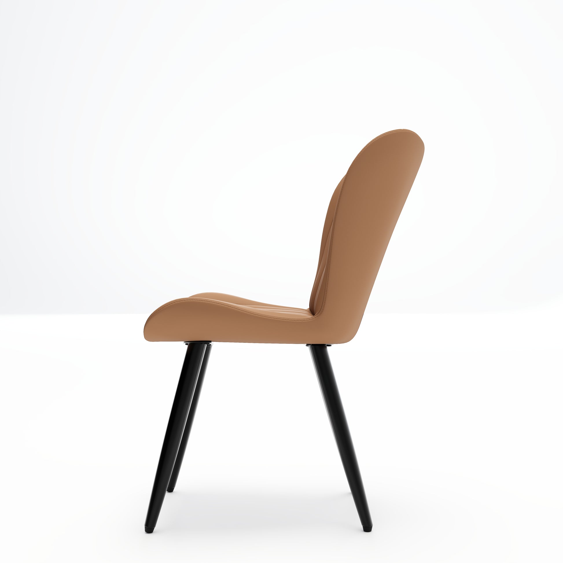 Set of 4 Modern PU Leather Dining Chairs with Thick Cushions & Metal Legs, Armless Faux Leather Side Chairs for Kitchen, Dining Room image 8