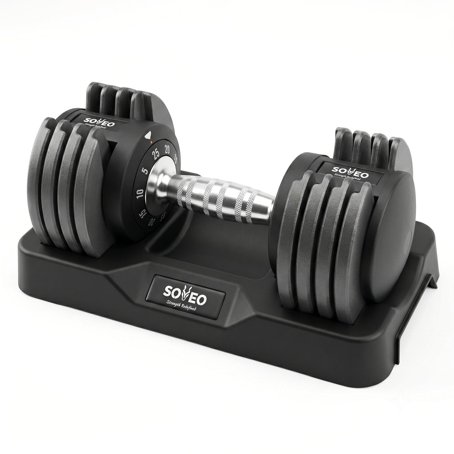 Adjustable Dumbbell Set, 10-in-1 25LB/55LB Adjustable Dumbbells with Lock System, Fast 1 Sec Adjustment, Non-Slip Grip & Storage Tray, Home Gym Workout Weights for Men Women image 5