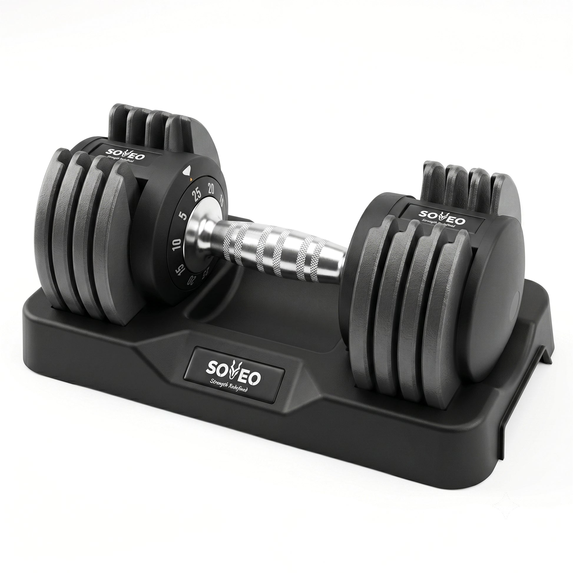 Adjustable Dumbbell Set, 10-in-1 25LB/55LB Adjustable Dumbbells with Lock System, Fast 1 Sec Adjustment, Non-Slip Grip & Storage Tray, Home Gym Workout Weights for Men Women image 5