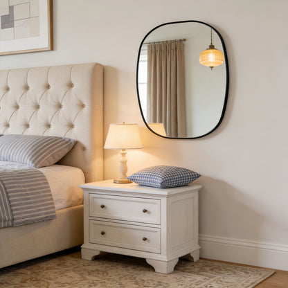 24x32 in Black Metal Framed Oval Vanity Bathrrom Mirror for Wall image 12