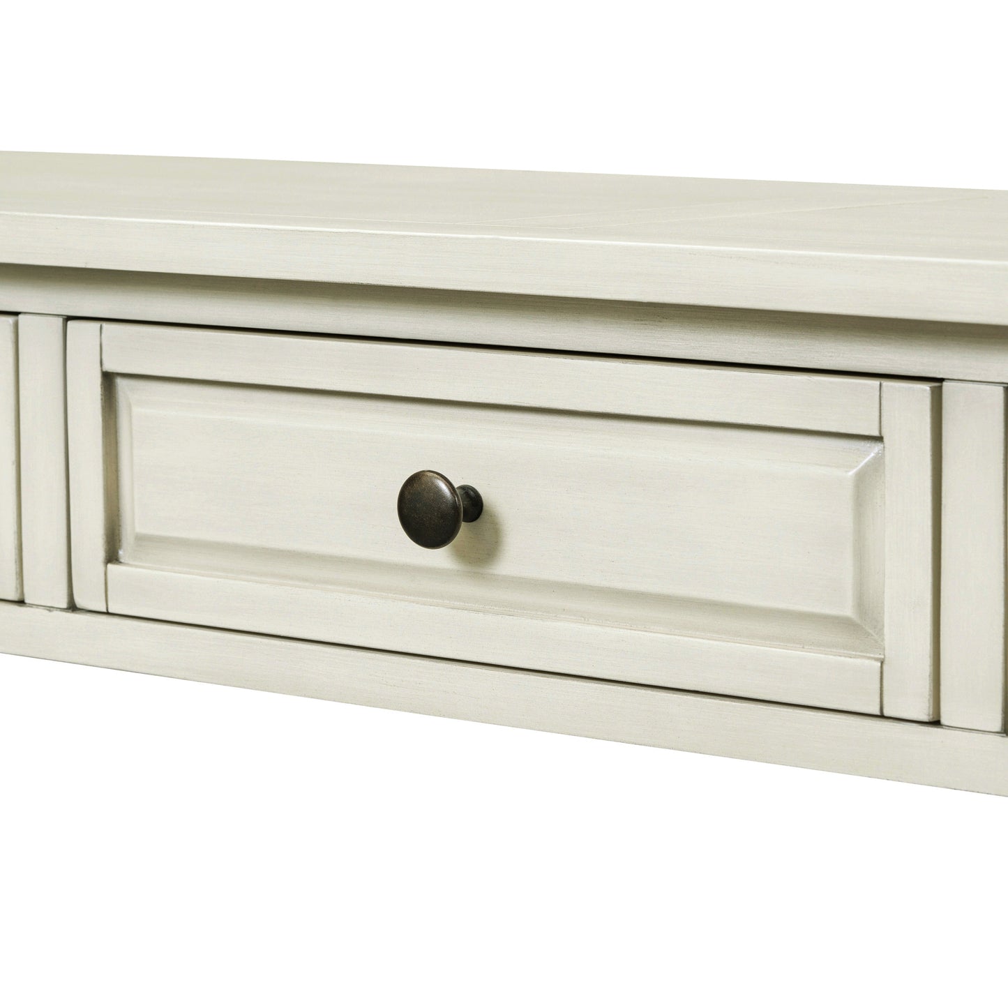 TREXM Console Table 63" Long Console Table with Drawers and Shelf for Entryway, Hallway, Living Room (Antique White, OLD SKU: WF314993AAK) image 4