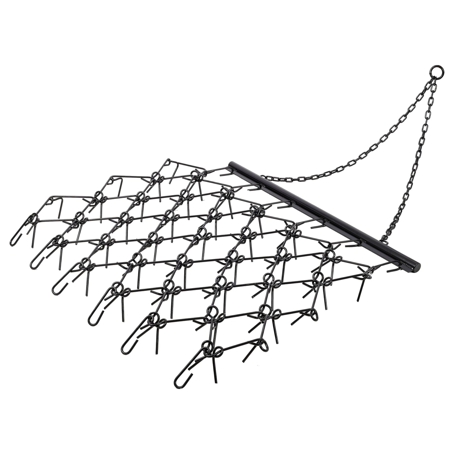 5FTX4.5FT Heavy-Duty Steel Drag Harrow,Field Leveling Chain Rake,Compatible with ATV UTV Compact Utility Tractors,Black Coated Durable Construction image 1