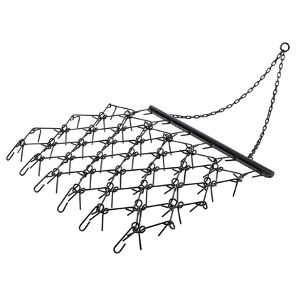 5FTX4.5FT Heavy-Duty Steel Drag Harrow,Field Leveling Chain Rake,Compatible with ATV UTV Compact Utility Tractors,Black Coated Durable Construction image 1