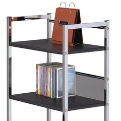 Elvis Black & Chrome Finish Writing Desk W/Shelves