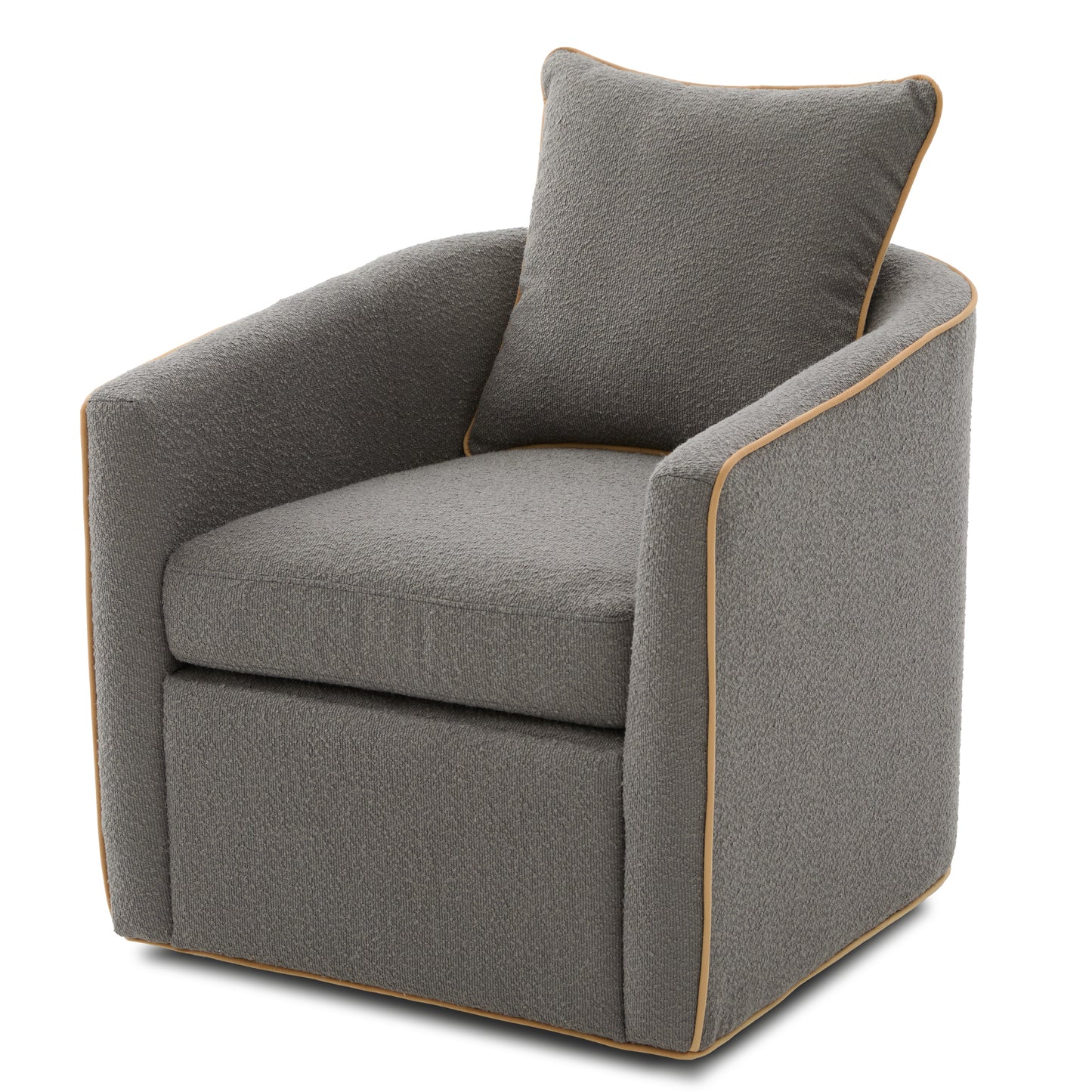 Swivel Accent Chair Upholstered Club Chair Barrel Sofa Chair for Living Room, Reading Corner, and Small Spaces, Light Grey image 7