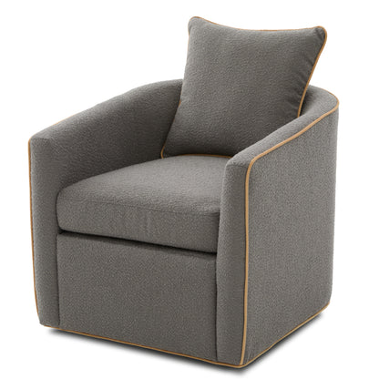 Swivel Accent Chair Upholstered Club Chair Barrel Sofa Chair for Living Room, Reading Corner, and Small Spaces, Light Grey image 7