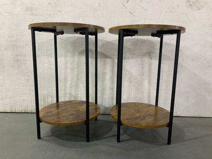3-Piece Coffee Table and End Table Sets for Living Room, Round Coffee and End Table Set of 3 with Large Storage, Modern Farmhouse Furniture for Apartment Home (Rustic Brown) image 12