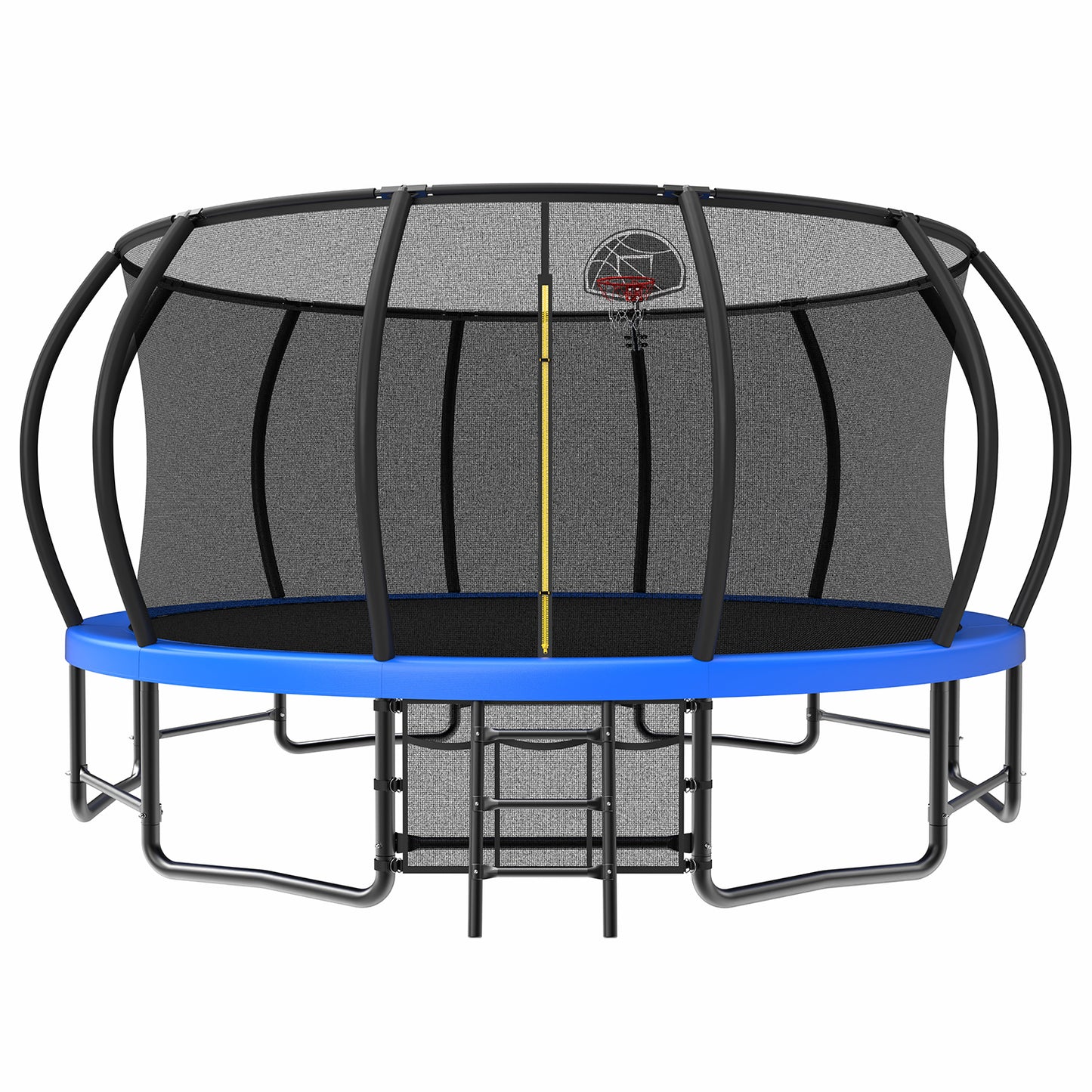 16FT Outdoor Trampoline for Kids and Adults, Pumpkin Trampolines with Curved Poles,Heavy Duty Trampoline Anti-Rust Coating ASTM Approval image 1