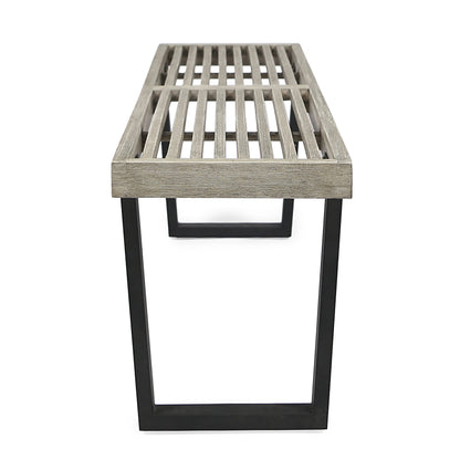 Metal/Solid Wood Outdoor Bench image 8