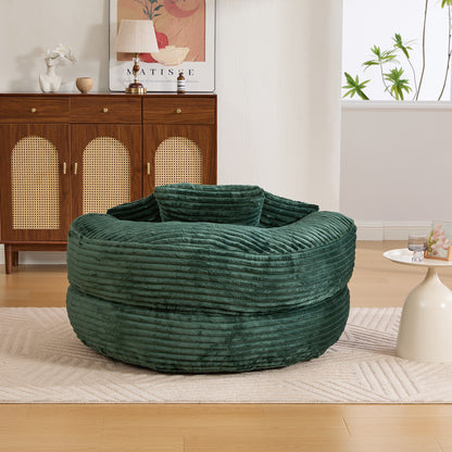 Single Bean Bag Chairs, Bean Bag Sofa for Adults, Kids,Corduroy Bean Bag Chair with 3 Pillows & Armrest,Beanbag Chair & Lazy Sofa with Foam Filler for Bedroom Living Room Dorm image 10