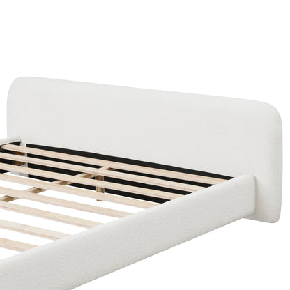 [Cozy White Bouce Upholstered Bed[ - A Dreamy Addition to Your Bedroom, KING image 5
