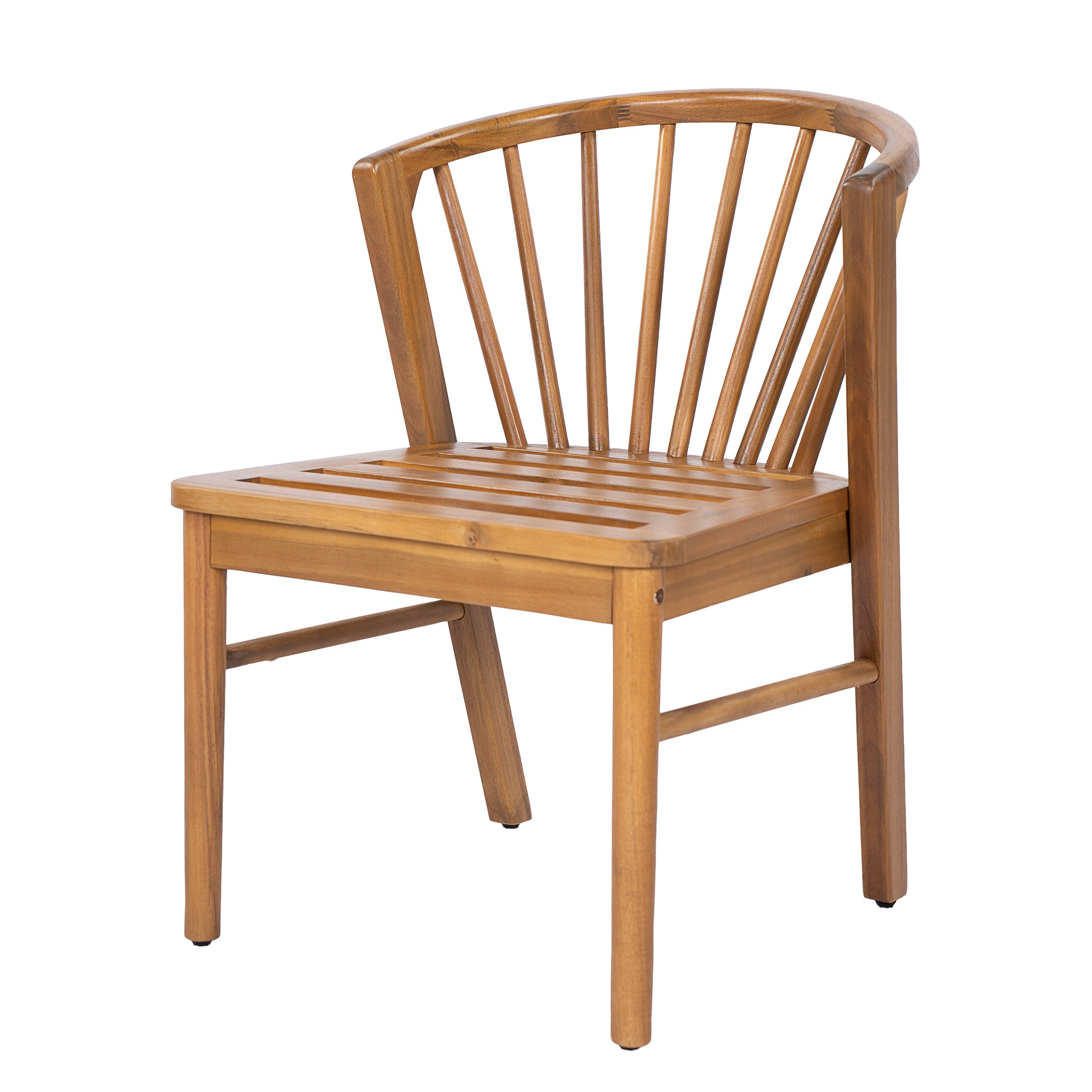Outdoor Dining Chairs Set of 2, Acacia Wood Patio Chairs with Cream Washable Cushion,for Backyard, Poolside, Garden,Teak image 6