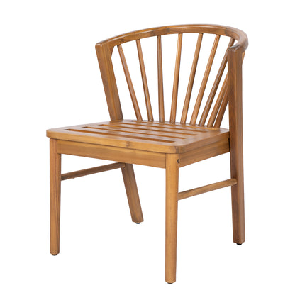 Outdoor Dining Chairs Set of 2, Acacia Wood Patio Chairs with Cream Washable Cushion,for Backyard, Poolside, Garden,Teak image 6