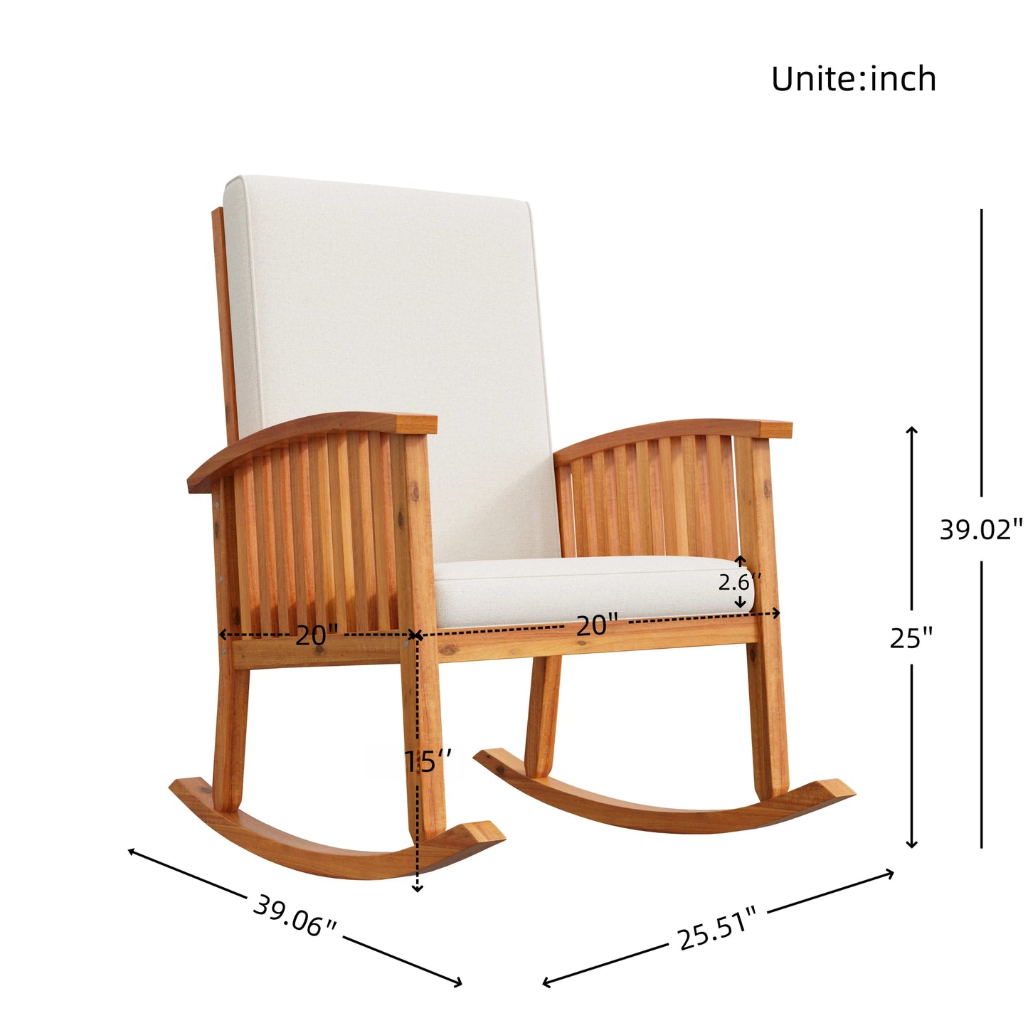 CASA ACACIA ROCKING CHAIR image 5