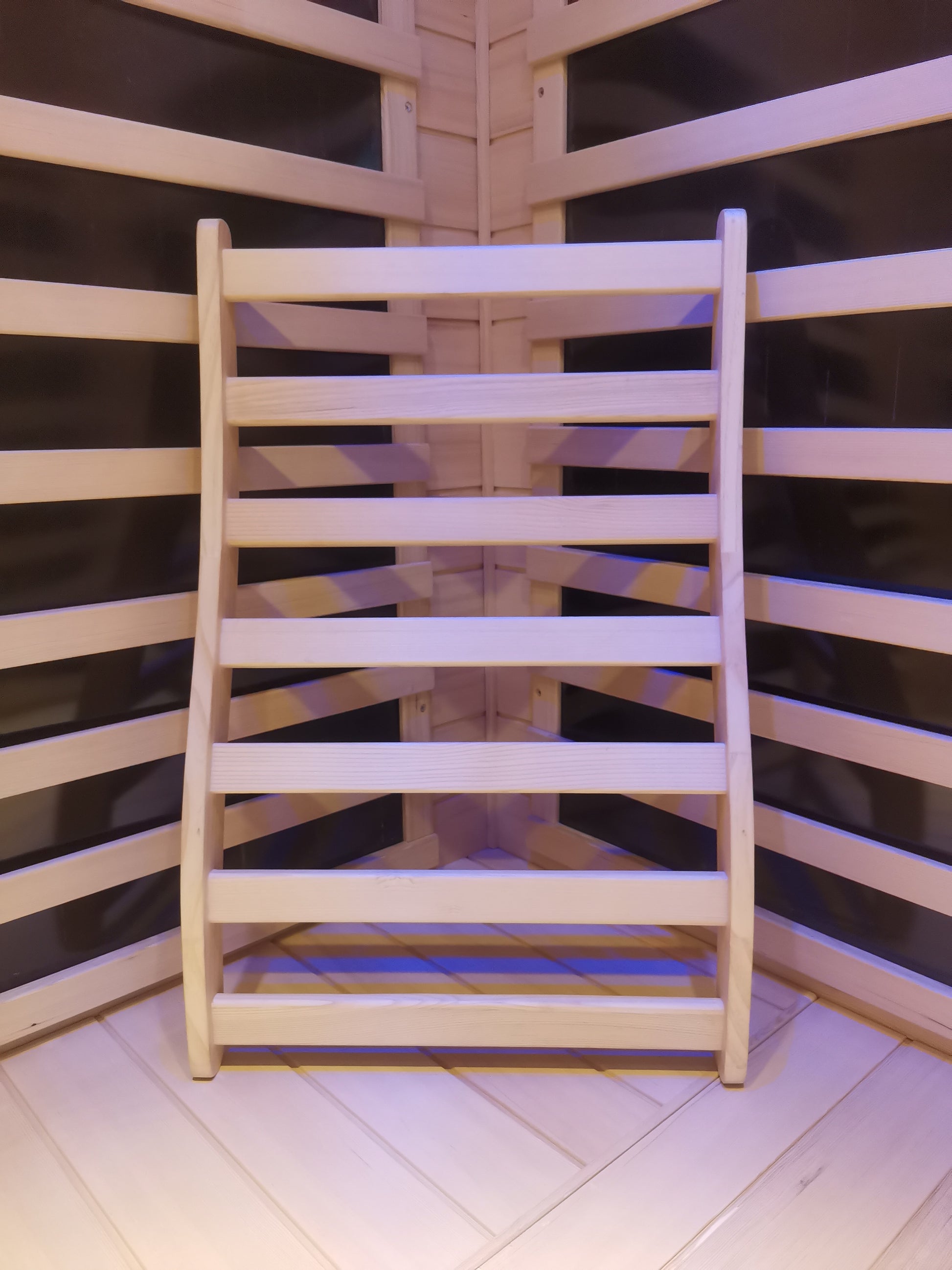Hemlock wide flat grid sauna room backrest image 1