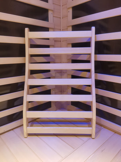 Hemlock wide flat grid sauna room backrest image 1