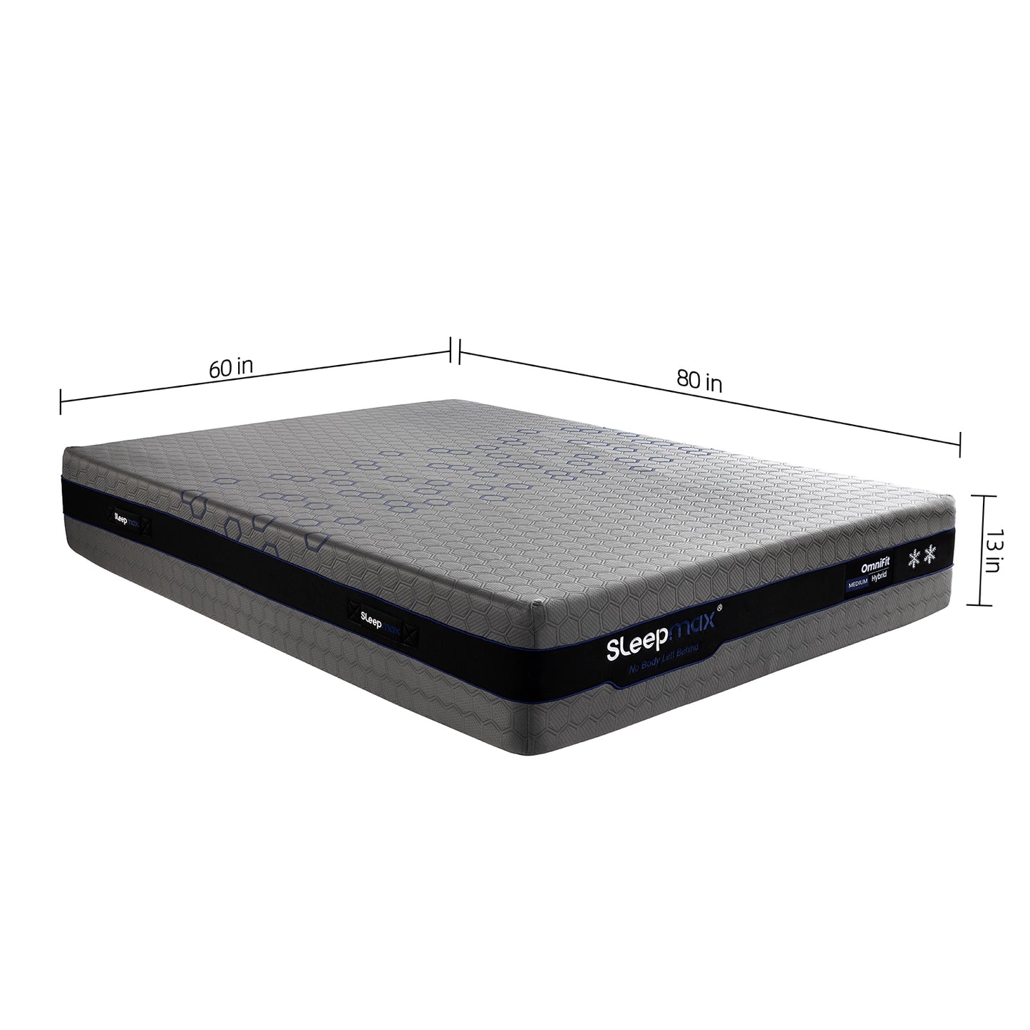 Sleepmax OmniFit 13" Queen Medium Cooling Hybrid Mattress with Gel, Bamboo, Charcol, Green Tea & Copper Infused Foam image 2