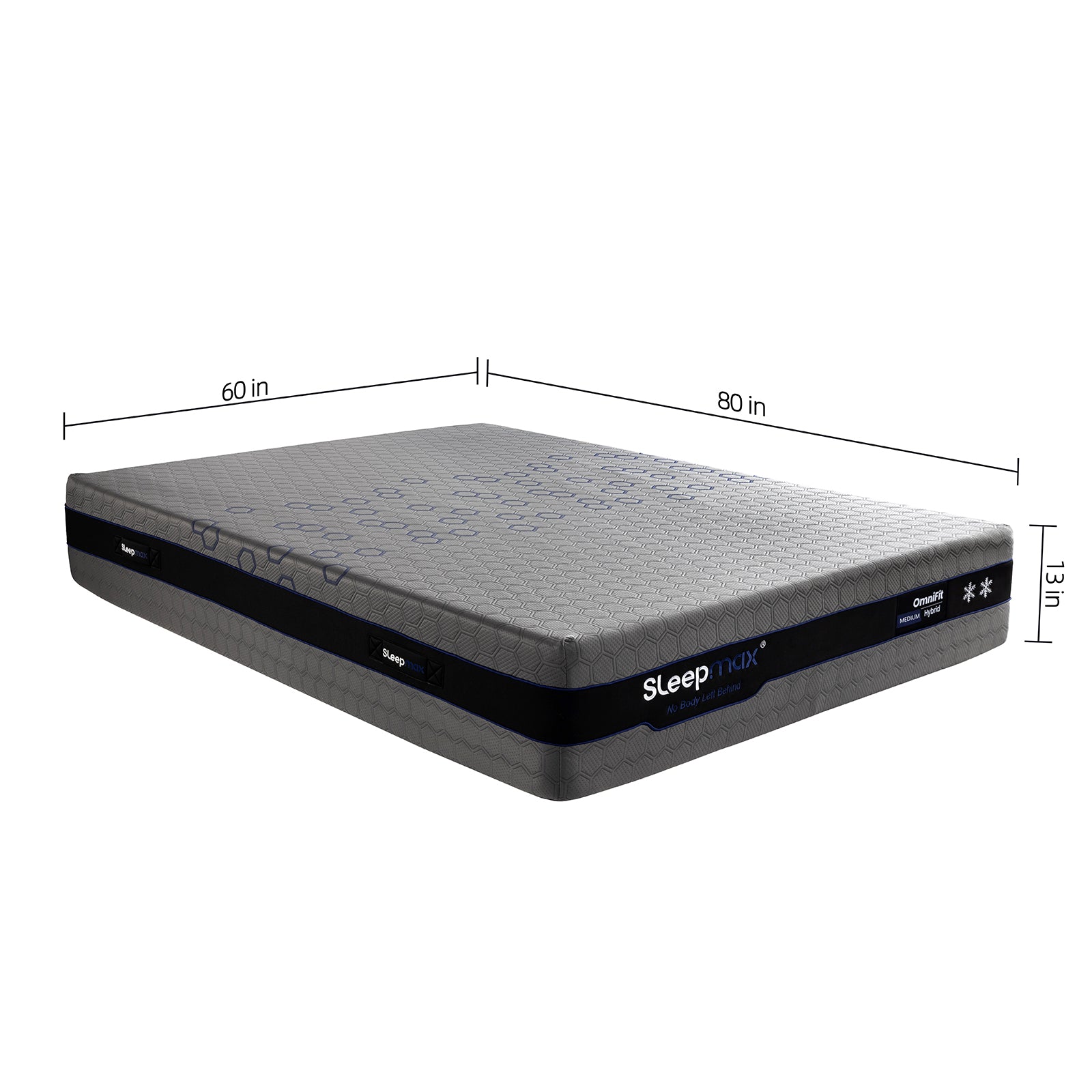 Sleepmax OmniFit 13" Queen Medium Cooling Hybrid Mattress with Gel, Bamboo, Charcol, Green Tea & Copper Infused Foam image 2