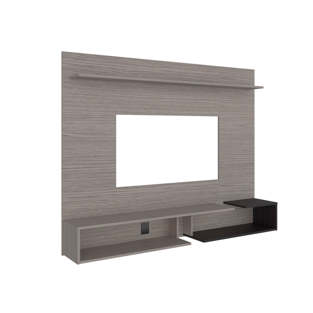 Aurevon 65" Floating TV Panel – Modern Entertainment Center with Storage Shelves image 3