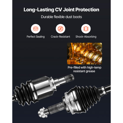 CV Axle Shaft Assembly, 2 Pieces Front Left & Right (Driver and Passenger Side), Automotive Replacement CV Joint Axles Pair Compatible with 2009-2018 Toyota Corolla, Alloy Steel & Carbon Steel image 4
