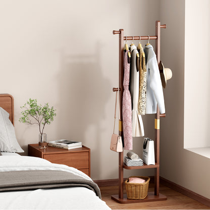 Coat Racks solid wood hanger 23.6* 11*70.8in Solid environmental protection easy to assemble beautiful can be placed in the bedroom/entrance/living room (Walnut) image 9
