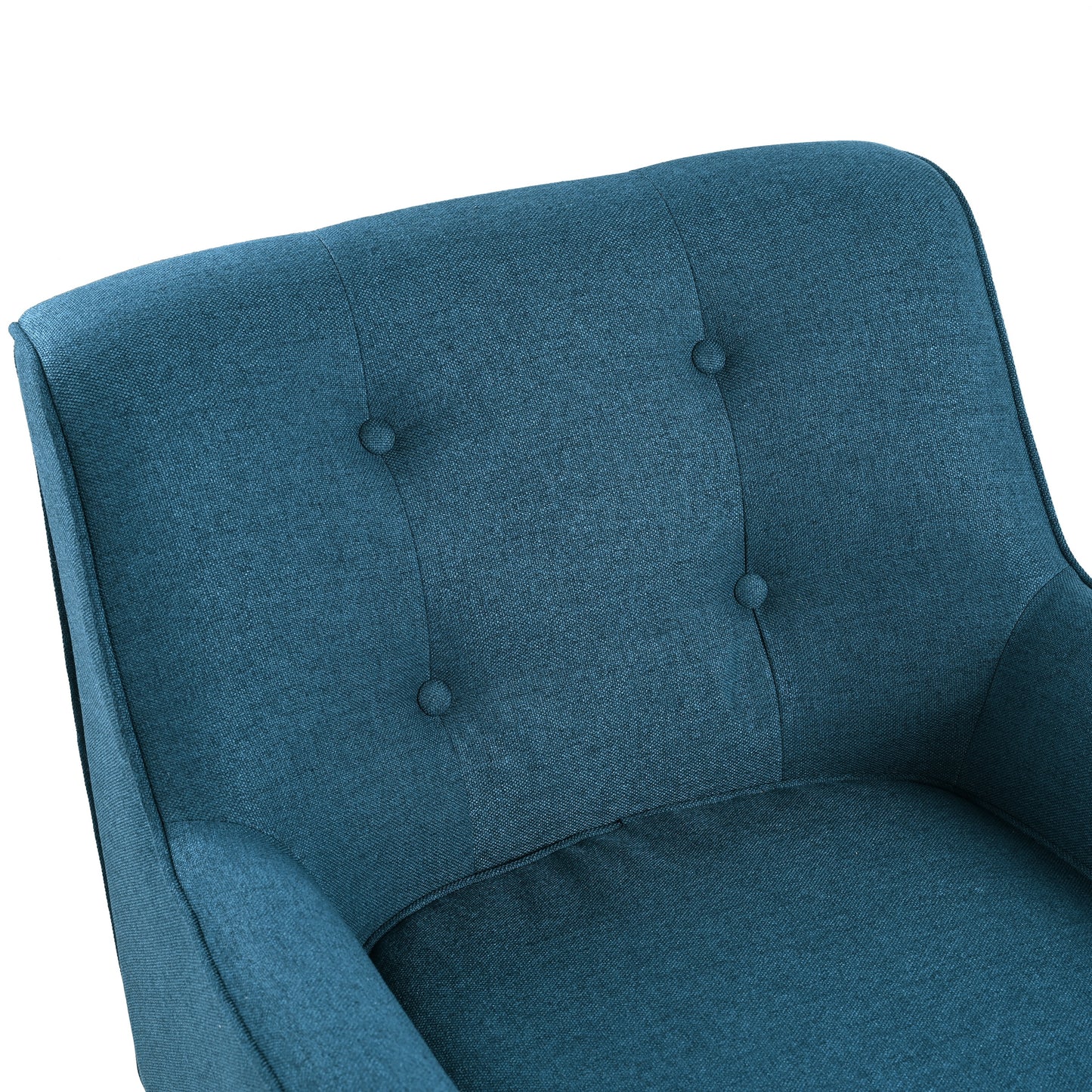 Mid-Century Modern Armchair - Tufted Fabric Accent Chair with Solid Wood Legs for Living Room, Bedroom & Office - Comfortable Polyester Upholstery - Classic Button-Tufted Back & Tapered Design image 4